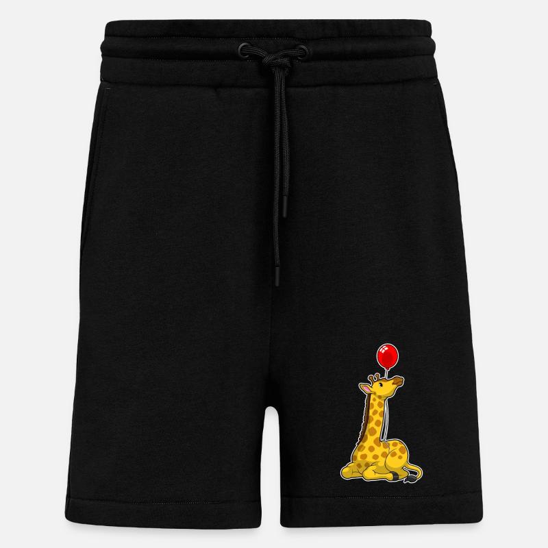 Giraffe Balloon - Shorts - made by SPREAD - SOLID BLACK