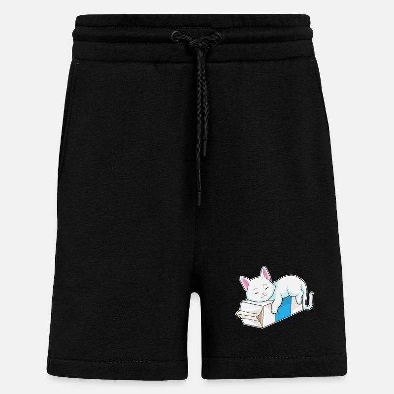 Chat au lait - Short bio décontracté fabriqué en UE - SOLID BLACK
