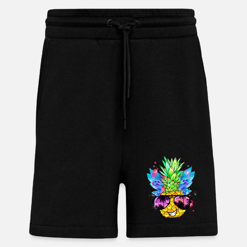 Art de l’ananas - Short bio décontracté fabriqué en UE - SOLID BLACK