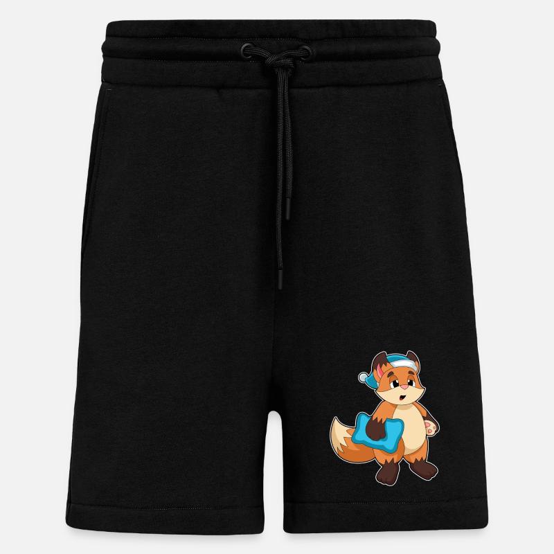 Fuchs mit Schlafmütze - Shorts - made by SPREAD - SOLID BLACK