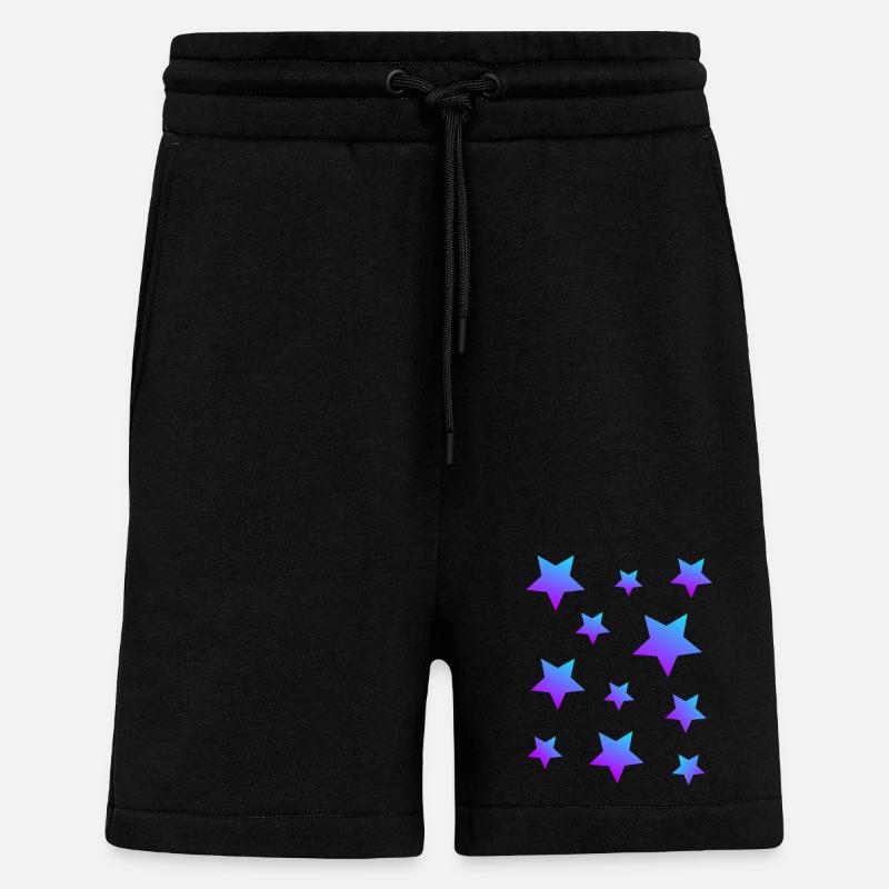 Star Star Pack Bleu-Violet - Short bio décontracté fabriqué en UE - SOLID BLACK