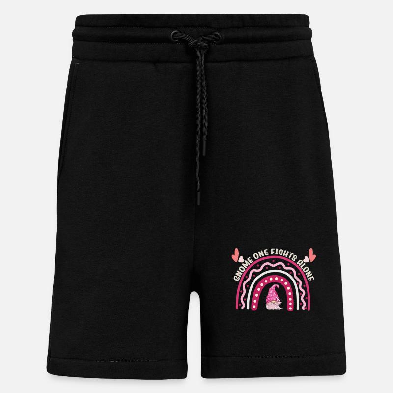 Gnome One Fights Alone Brustkrebs - Shorts - made by SPREAD - SOLID BLACK