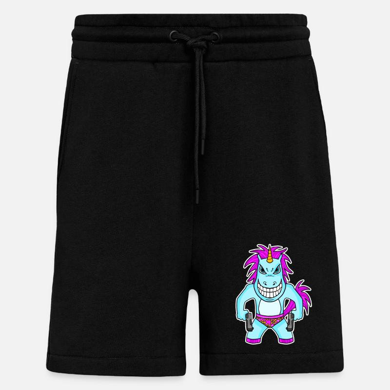 Einhorn mit Pistole - Shorts - made by SPREAD - SOLID BLACK
