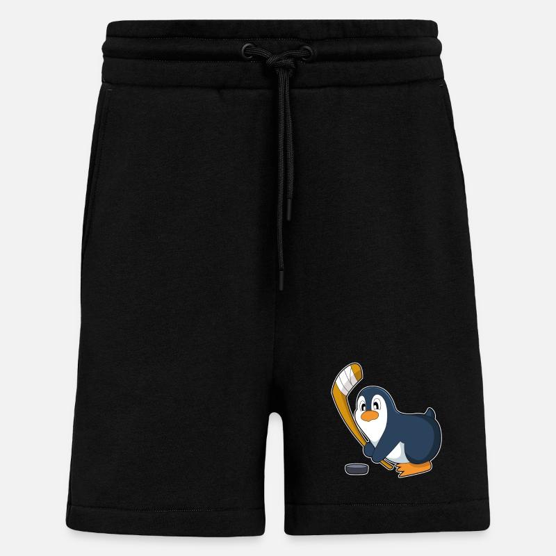 Pinguin Eishockey Eishockeyschläger - Shorts - made by SPREAD - SOLID BLACK