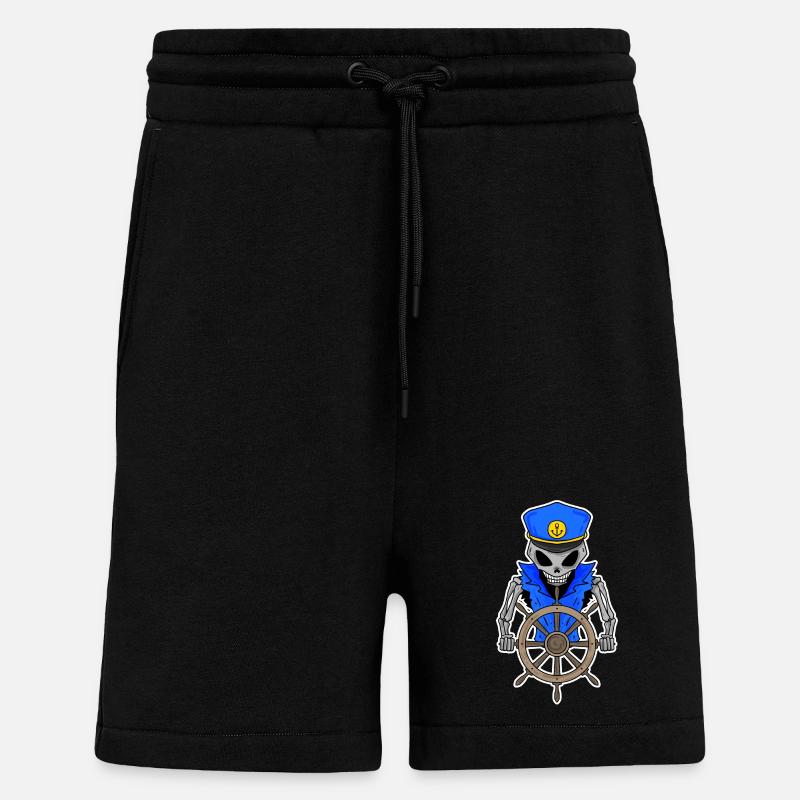 Skeleton Captain - Shorts - made by SPREAD - SOLID BLACK