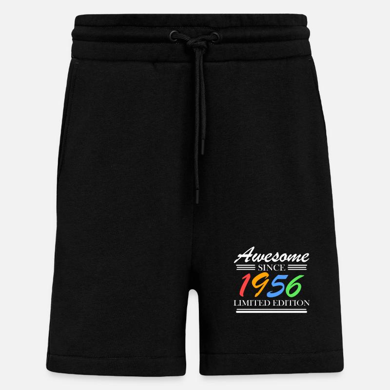 1956 - Né en 1956 - Short bio décontracté fabriqué en UE - SOLID BLACK