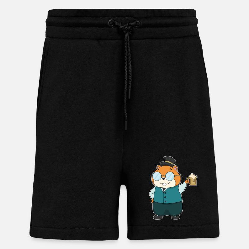 Bière Hamster - Short bio décontracté fabriqué en UE - SOLID BLACK
