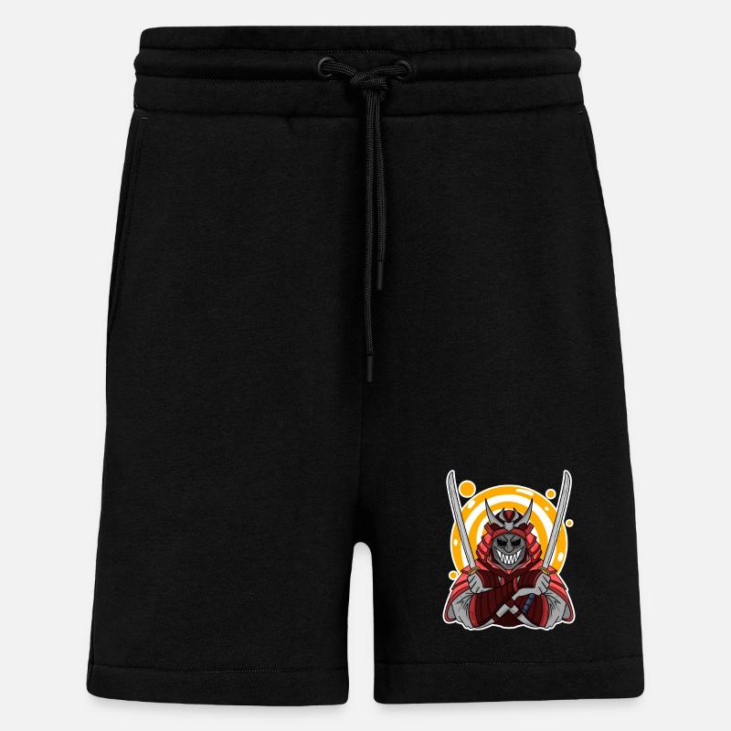 Samurai motif - Shorts - made by SPREAD - SOLID BLACK