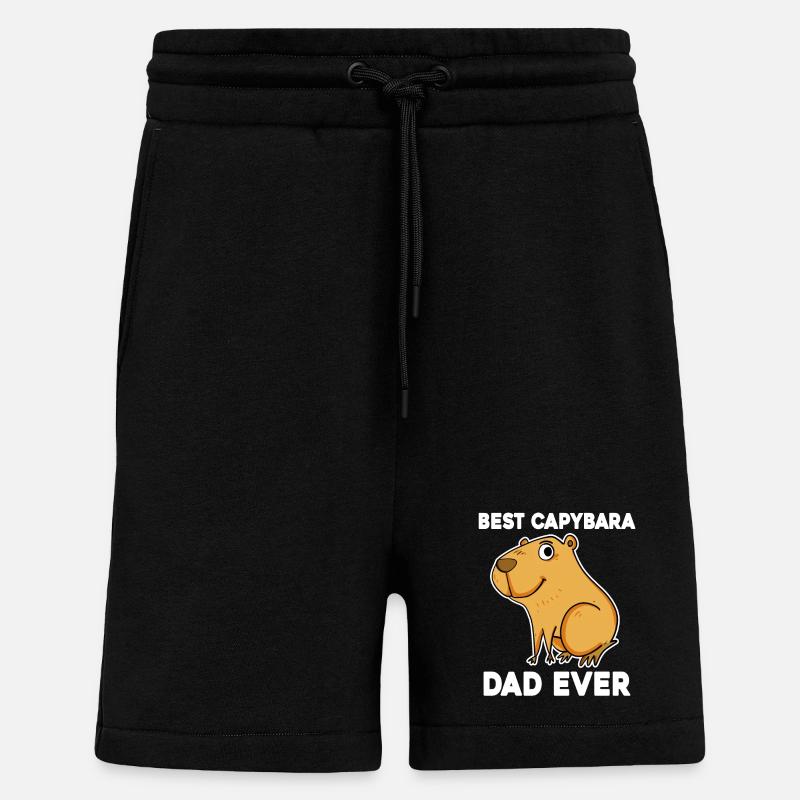 Capybara Father Capybara - Shorts - made by SPREAD - SOLID BLACK