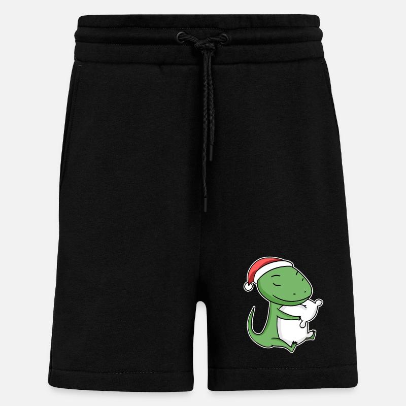Lézard Noël Sommeil Sommeil Sommeil - Short bio décontracté fabriqué en UE - SOLID BLACK
