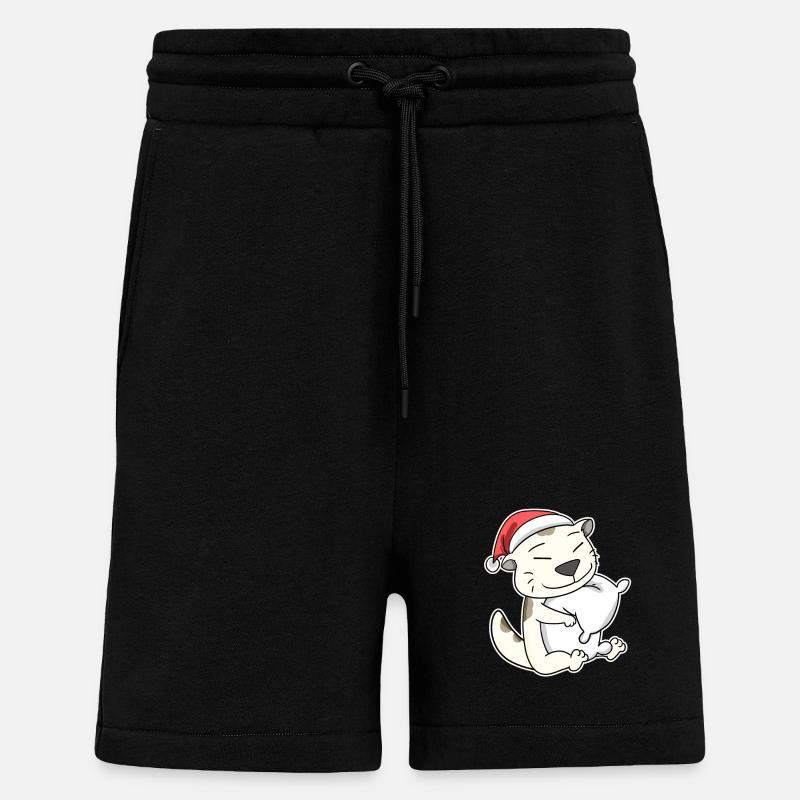 Devon Rex Katze Weihnachten Schlafen Müde - Shorts - made by SPREAD - SOLID BLACK