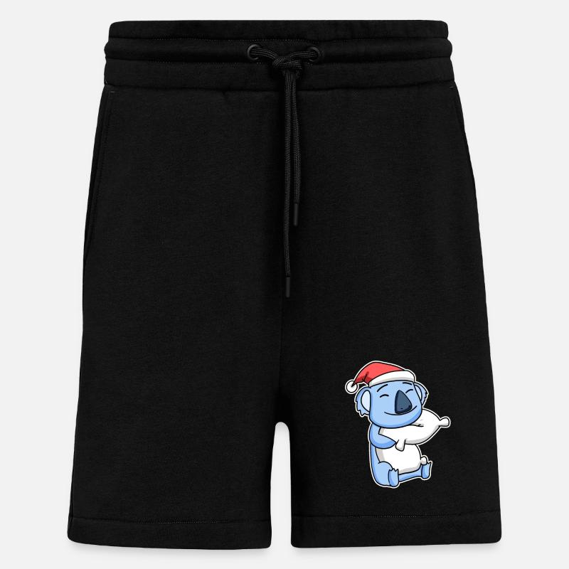 Koala Noël Sommeil Sommeil Sommeil - Short bio décontracté fabriqué en UE - SOLID BLACK