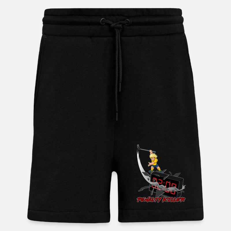 Penalty Killer Floorball v2-rouge - Short bio décontracté fabriqué en UE - SOLID BLACK