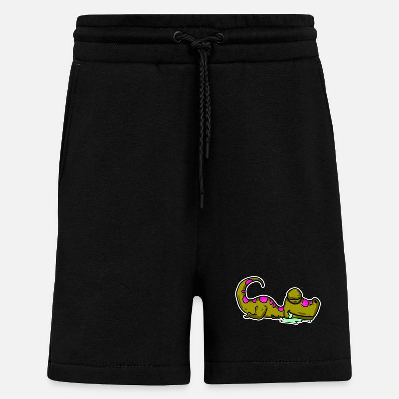 Dino endormi - Short bio décontracté fabriqué en UE - SOLID BLACK