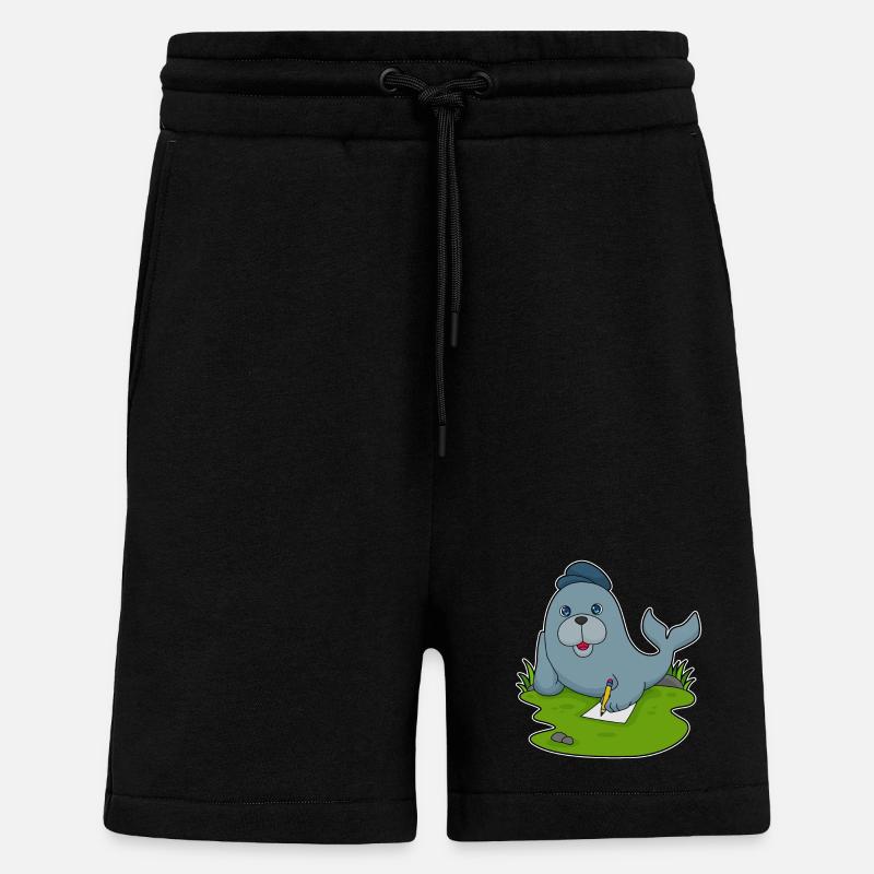 Papier crayon scellé - Short bio décontracté fabriqué en UE - SOLID BLACK