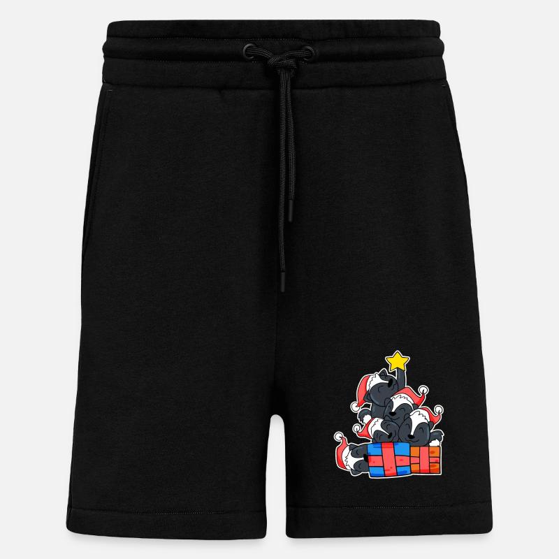 Mouffettes de sapin de Noël - Short bio décontracté fabriqué en UE - SOLID BLACK