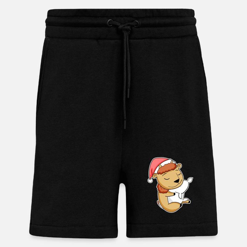 Bison Noël Sommeil Sommeil Sommeil - Short bio décontracté fabriqué en UE - SOLID BLACK