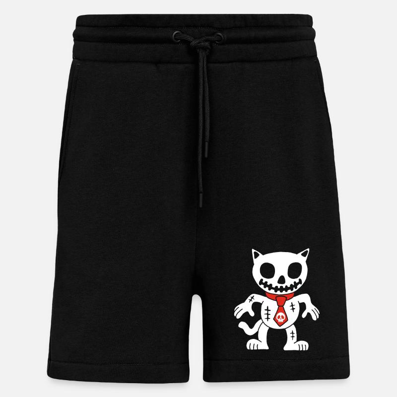 Weiße Katze Voodoo Puppe - Shorts - made by SPREAD - SOLID BLACK