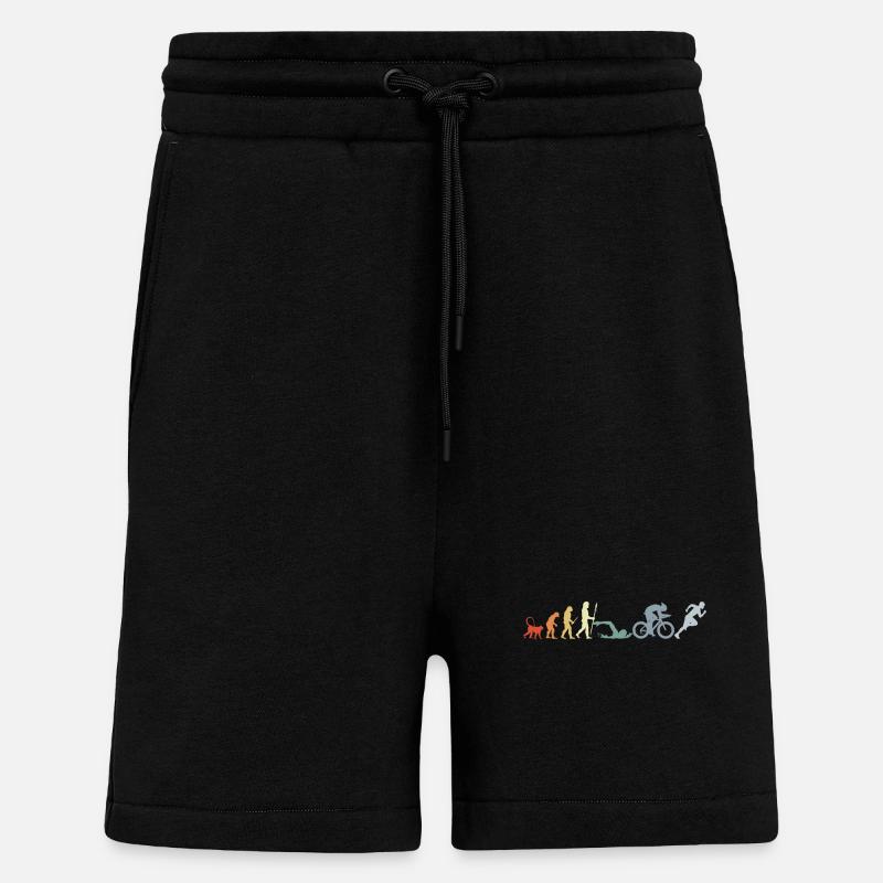 Évolution du triathlon - Short bio décontracté fabriqué en UE - SOLID BLACK
