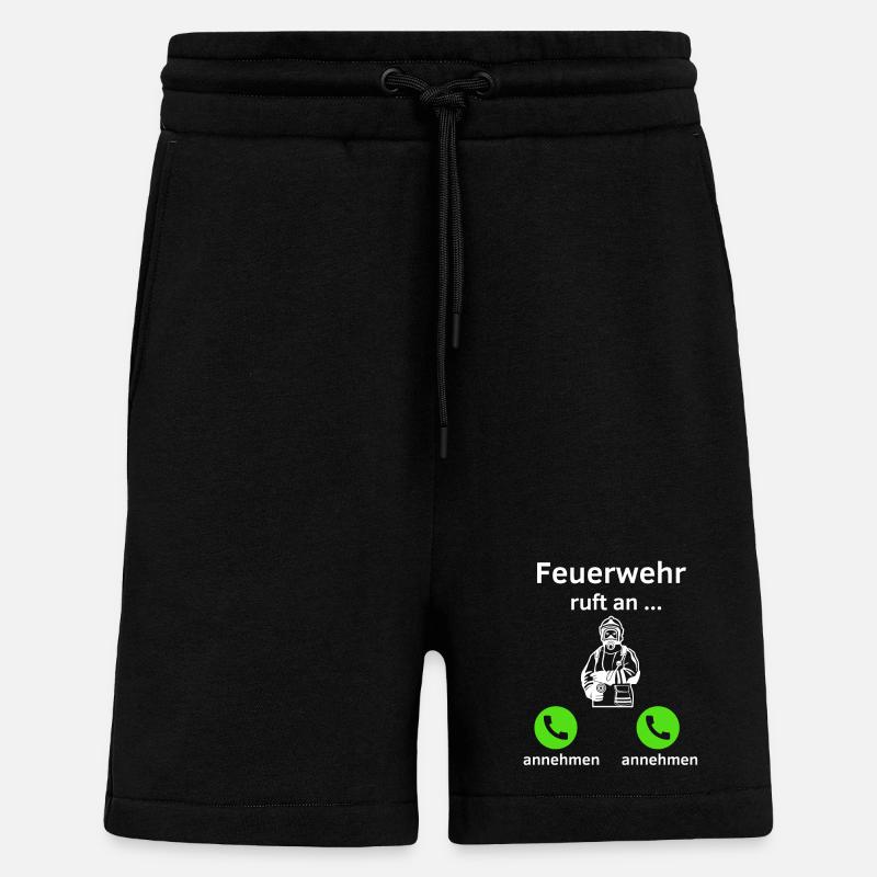 Feuerwehr ruft an - annehmen oder annehmen? - Shorts - made by SPREAD - SOLID BLACK
