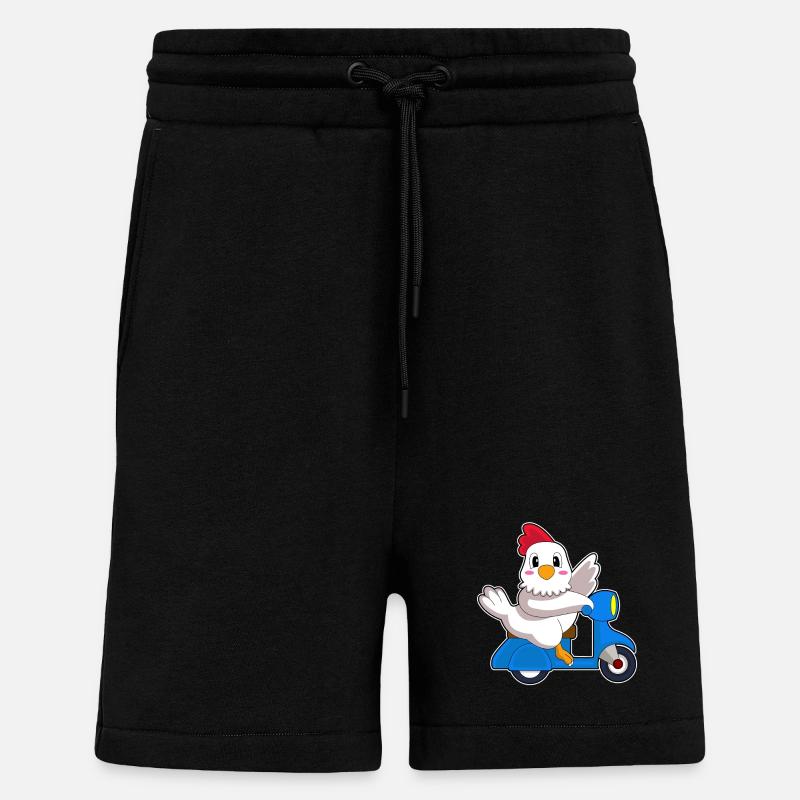 Scooter de poulet - Short bio décontracté fabriqué en UE - SOLID BLACK