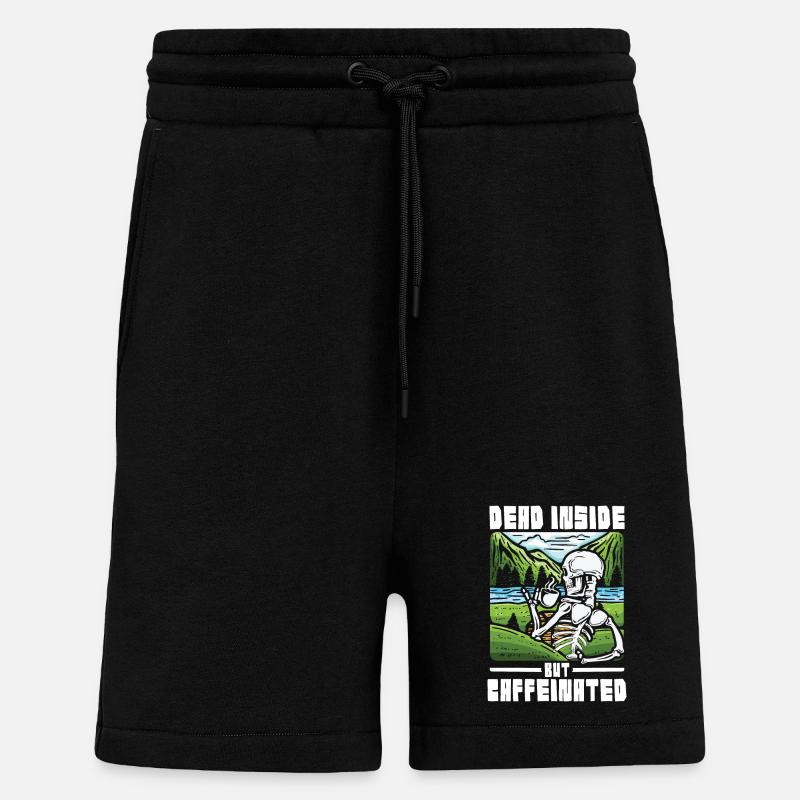 Dead inside but caffeinated - Shorts - made by SPREAD - SOLID BLACK