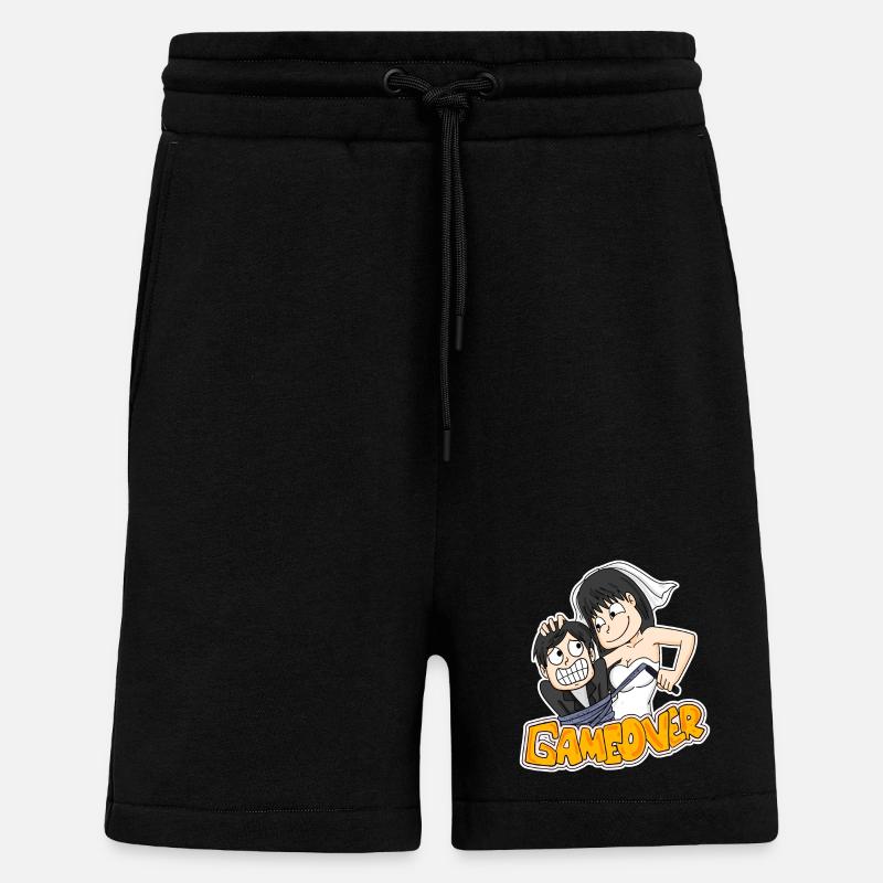 Game Over Wedding Funny Gift - Shorts - made by SPREAD - SOLID BLACK