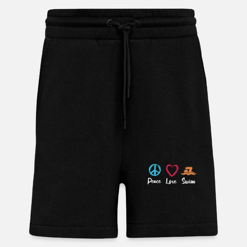 Frieden Liebe Schwimmen - Shorts - made by SPREAD - SOLID BLACK