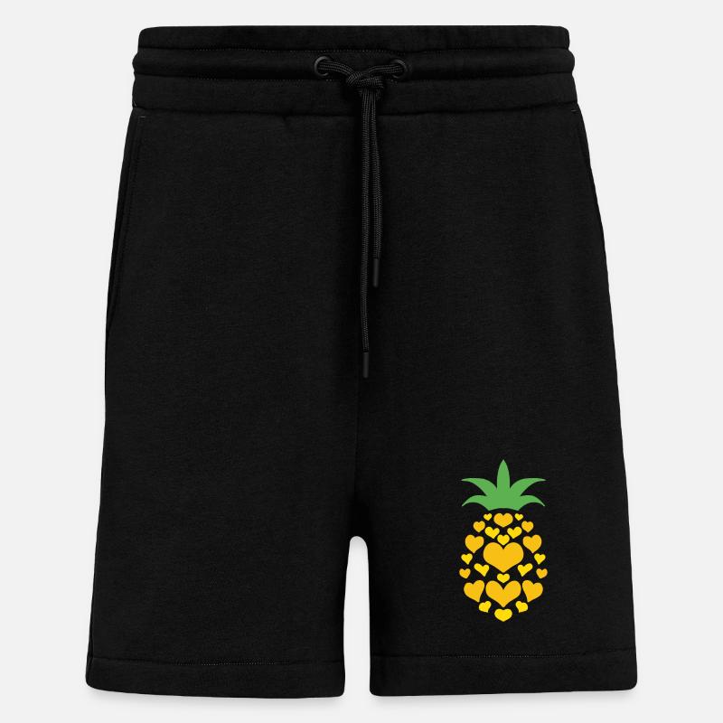 Ananas Herz - Shorts - made by SPREAD - SOLID BLACK