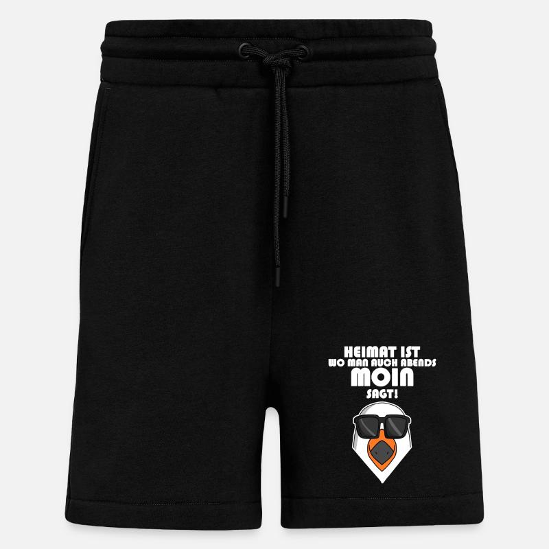 Plattdeutsch Spruch Moin Möwe Nordsee - Shorts - made by SPREAD - SOLID BLACK