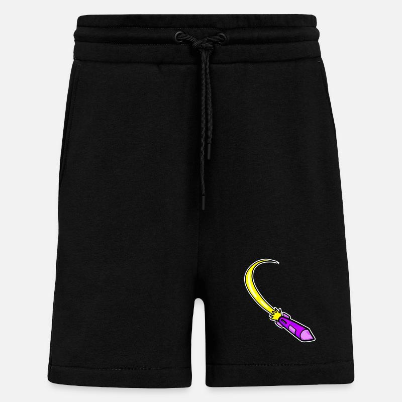 Fusée violette - Short bio décontracté fabriqué en UE - SOLID BLACK