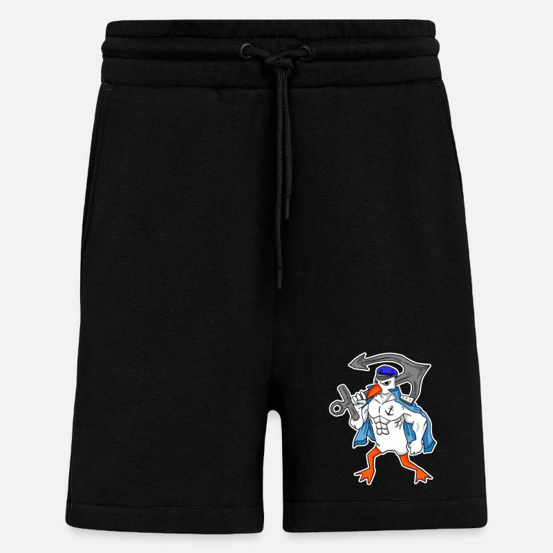 Nordsee Möwe mit Anker - Shorts - made by SPREAD - SOLID BLACK