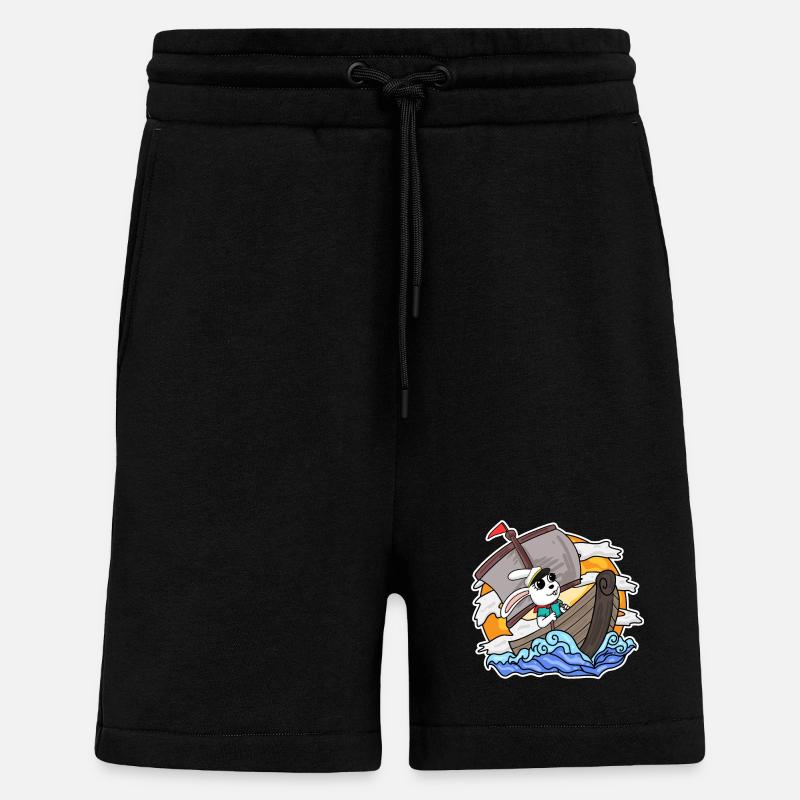 Bateau Capitaine Lapin - Short bio décontracté fabriqué en UE - SOLID BLACK