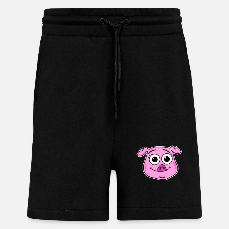 Schwein Kopf Tierkopf - Shorts - made by SPREAD - SOLID BLACK