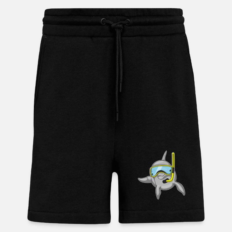 Dolphin Diver Snorkel - Short bio décontracté fabriqué en UE - SOLID BLACK
