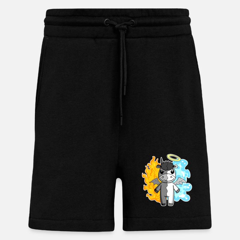 Vache - Ange et Diable - Short bio décontracté fabriqué en UE - SOLID BLACK