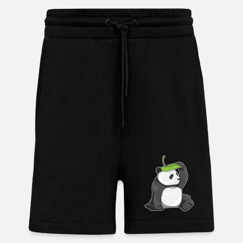 Panda Leaf - Short bio décontracté fabriqué en UE - SOLID BLACK