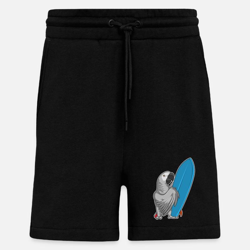 Parrot surf board Summer - Short bio décontracté fabriqué en UE - SOLID BLACK