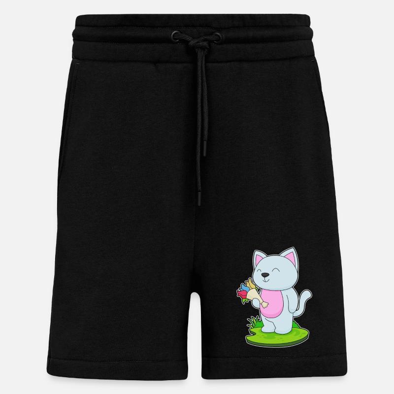 Bouquet de chat - Short bio décontracté fabriqué en UE - SOLID BLACK