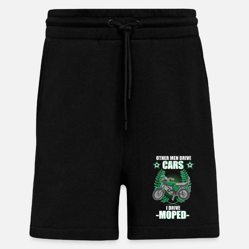 Moped Mopedfahrer Mofa Retro Zweitakt Spruch - Shorts - made by SPREAD - SOLID BLACK