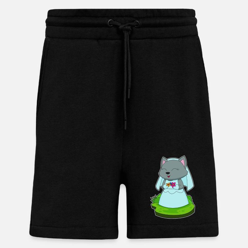 Cat Bride Fleurs Mariage - Short bio décontracté fabriqué en UE - SOLID BLACK