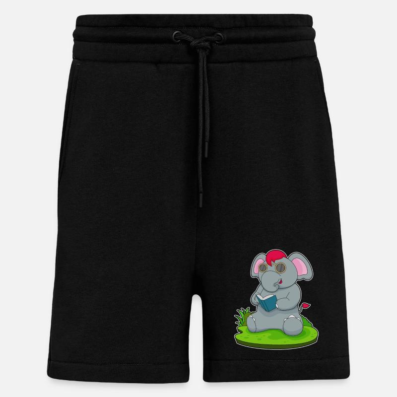 Lunettes de livre d’éléphant - Short bio décontracté fabriqué en UE - SOLID BLACK