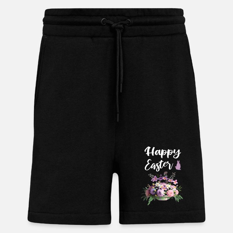 Happy Easter Floral - Shorts - made by SPREAD - SOLID BLACK