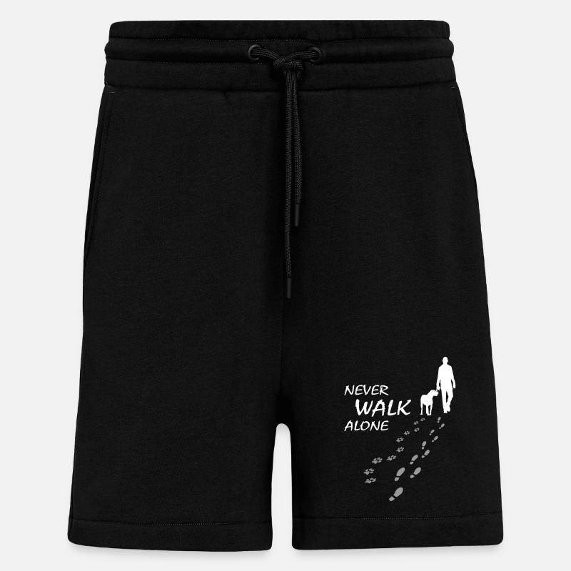 Never walk alone - Hund Gassi Geschenk - Shorts - made by SPREAD - SOLID BLACK