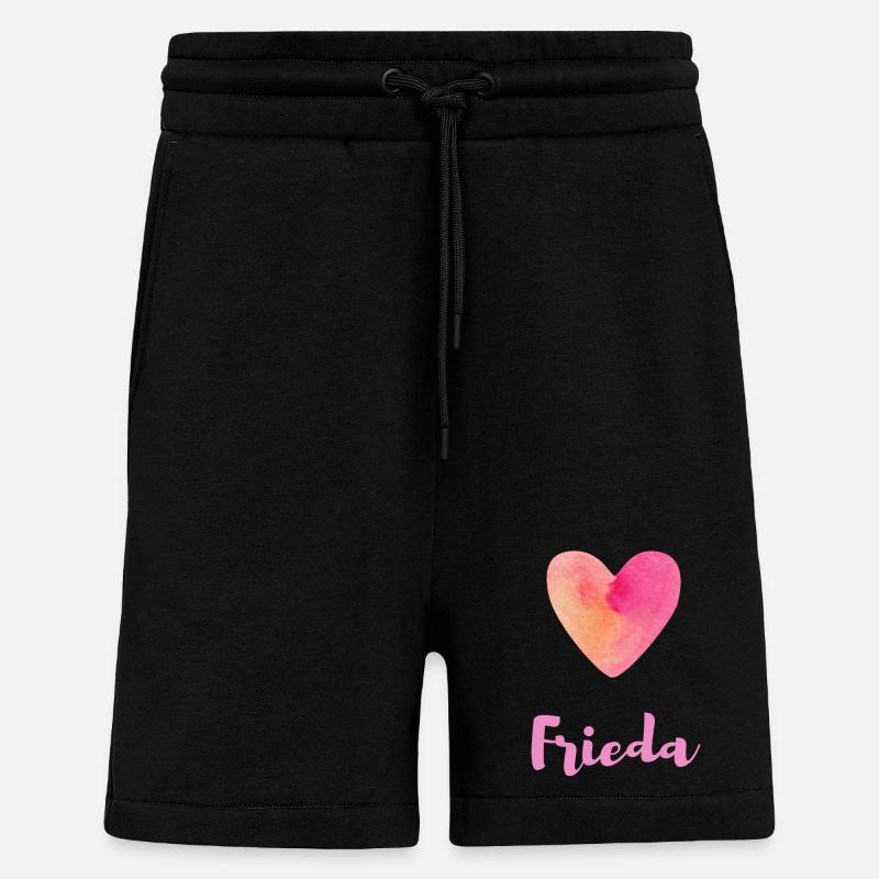 Frieda Rosa Herz Mädchen Geschenkidee Shirt - Shorts - made by SPREAD - SOLID BLACK