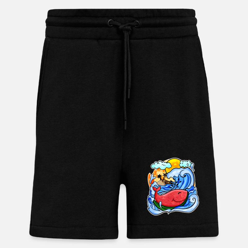 Watermelon Whale - Shorts - made by SPREAD - SOLID BLACK