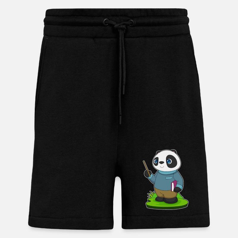 Panda Lehrer Zeigestab Schule - Shorts - made by SPREAD - SOLID BLACK