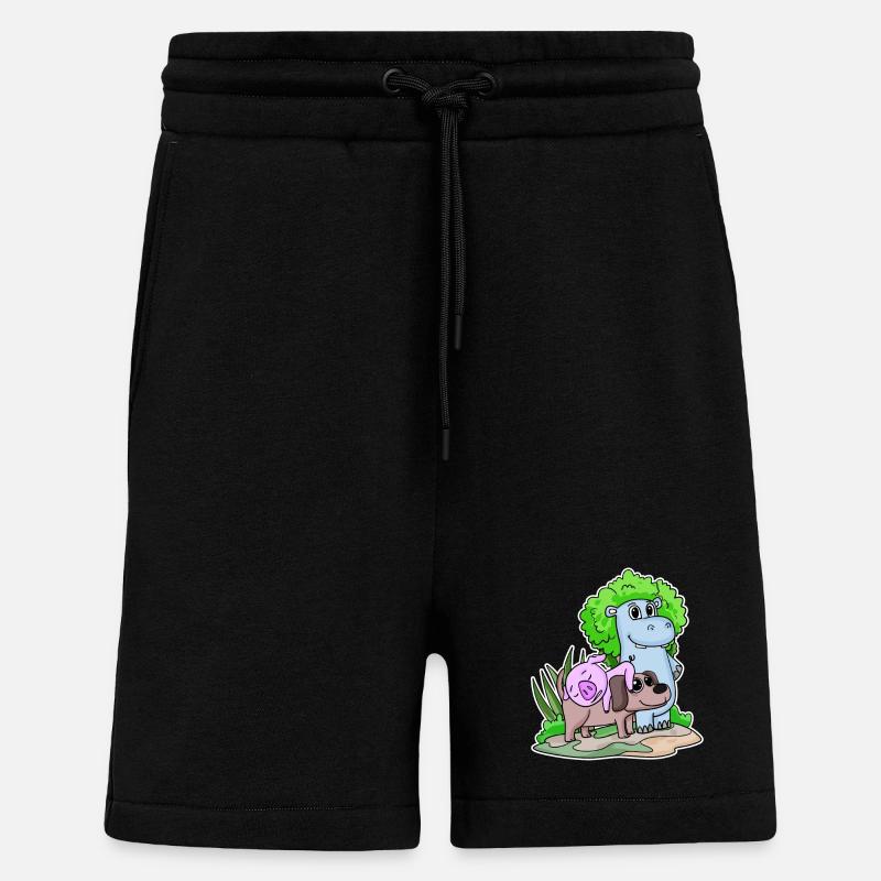 Cute animals - Shorts - made by SPREAD - SOLID BLACK