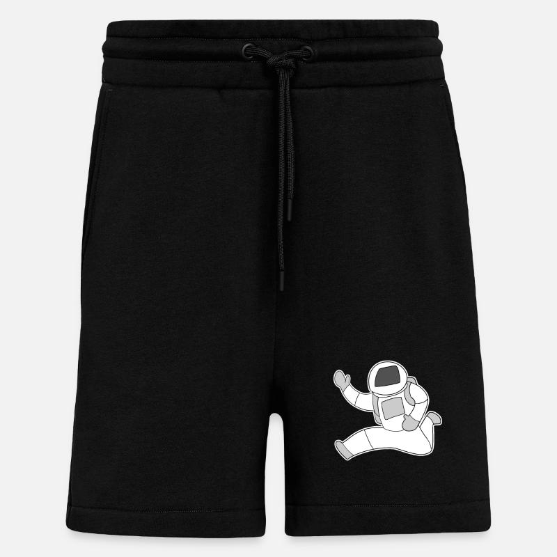 Motif astronaute - Short bio décontracté fabriqué en UE - SOLID BLACK