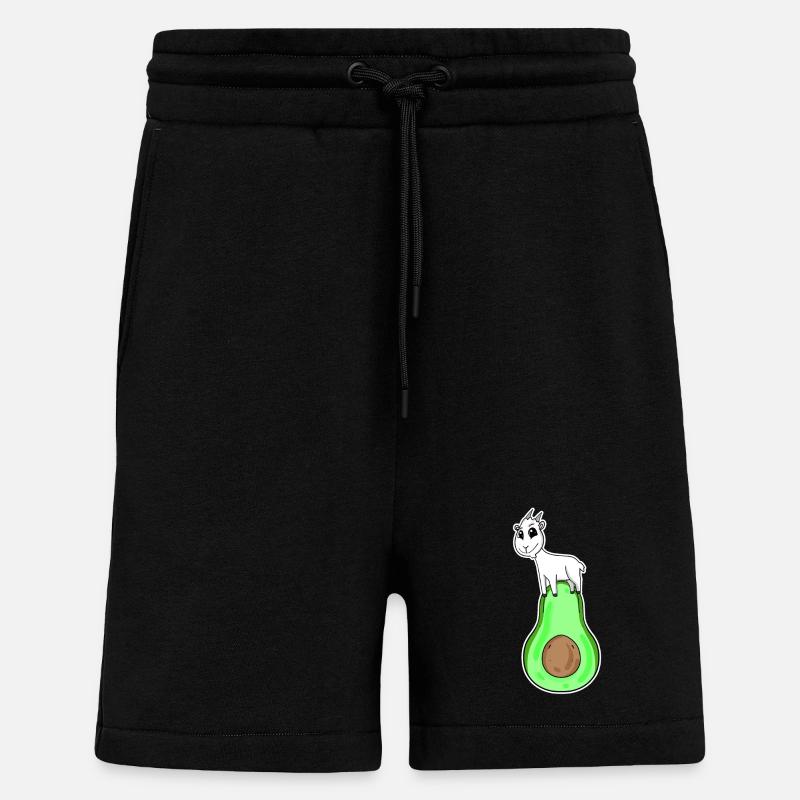 Ziegenbock auf Avocado - Shorts - made by SPREAD - SOLID BLACK
